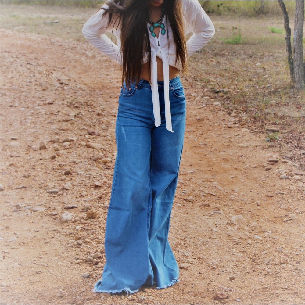 Wide leg bell bottoms